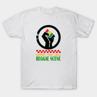 Support Your Local Reggae Scene Black Hand T-Shirt